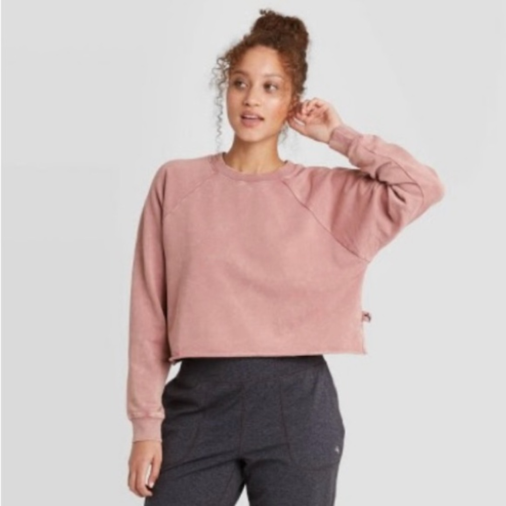 JoyLab Pink Cropped Sweatshirt